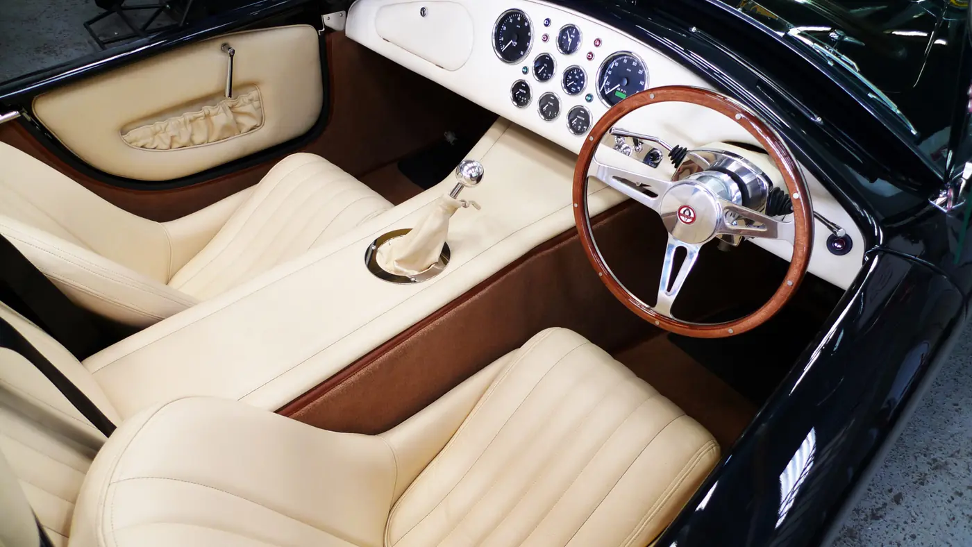 AC Cobra cream leather interior